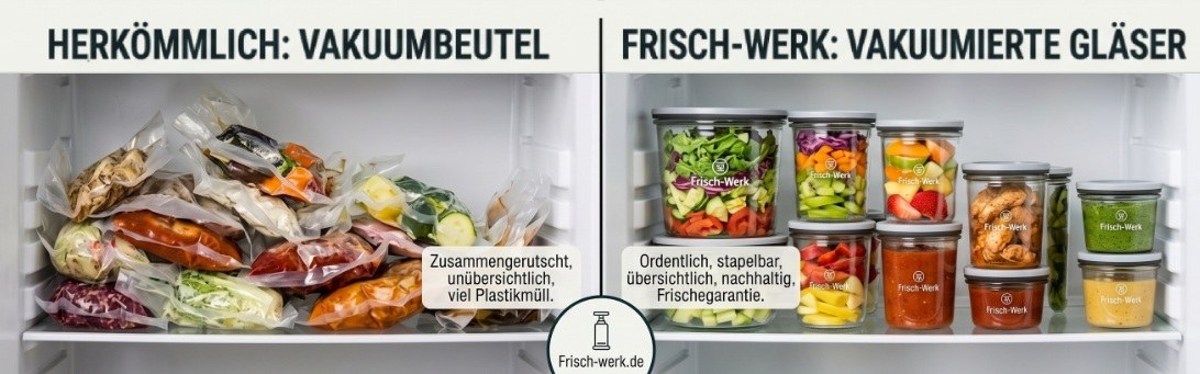 Beutel-Knäuel vs. saubere Gläser